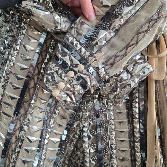 ASOS DESIGN Embellished Mini Dress with Tie Detail - Picture 5 of 9